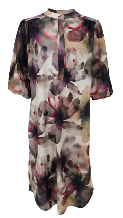 BC Filora Kjole med Bindebånd, Print, Plum Flower